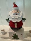 Vintage Rare Christmas Ceramic Holt Howard Rotating Santa Music Box Candle Holde