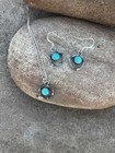 Sterling Silver Native American Necklace   Earring Set Turquoise Navajo Made