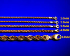 14k Rose Gold Rope Chain Necklace Bracelet Diamond Cut Real Gold 2mm-6mm 7 -30 