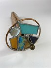 Vintage Wooden Kaleidoscope With Leaded Stained Glass Wheel