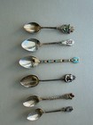 6 Sterling And Enamel  Spoons