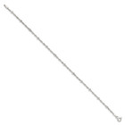 925 Sterling Silver Polished 10 Inch 2 5mm Singapore With Beads Chain Anklet