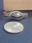 Mcm Tie Clip Silver Tone  Black Smoke Stone  Jb72426
