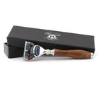 Classic Wooden Men Wet Shaving Set Badger Brush 5 Edge Razor   Soap Shaving Kit 