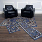 Home Dynamix Indoor Rug Set Carpet Living Room Bedroom Office Blue 5x7 3 Piece