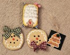 Set Of 4 Fabric Winter Christmas Cookies For Santa Gingerbread Bowl Fillers