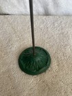 Vintage Receipt Spike Holder Cast Iron Round Ornate Green Base