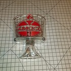 Amoco Ford Glass Promo Pedestal Bowl 50-60s Vintage Enamel Paint Logo Petroliana