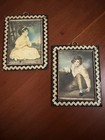 2 Vintage Framed Prints Boy With Rabbit And Age Of Innocence Small 2 75 X 3 5 In