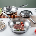 10 Inch Tri-ply Stainless Steel Frying Pan whole-clad No Coatings Skillet With