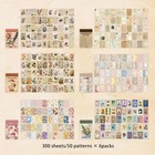 300 Pcs Vintage Washi Stickers Book   Ephemera Pack  6 Theme Sets For Journaling
