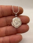 Rose Flower Necklace Pendant 925 Sterling Silver 22  Chain