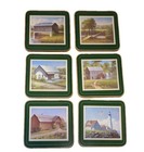 Vintage Pimpernel Drink Coasters Set 6 Americana Signature Series Cork Backed