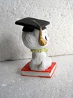 Vintage Lefton Porcelain Ceramic Graduate Cat Figurine  656 Blue Flower Collar
