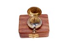 Brass Sundial Compass Vintage Pocket Style Nautical Keychain  Pendant Gold