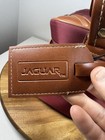 Vintage Jaguar Train Case Carry On Cosmetic Overnight Bag Burgundy 12 x7   8 