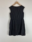 Vintage 90 s Y2k Copine Black Mini Dress Sleeveless Bubble Hem Rose Whimsigoth