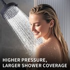 Matte Black 9-setting Rain Shower Head High Pressure Fixed Showerhead Bathroom