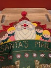 Vtg Bucilla 1970 s Completed Santa s Mail Felt Gift Holder Hanging Sequined 18 