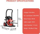 100ftx1 2in 1850 Rpm Drain Cleaner Machine Auger Cleaning Auto Feed With Wheels