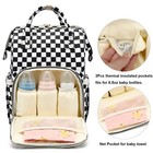 Checkered Diaper Bag Backpack For Baby Girls  Mom Waterproof Large Nappy Bags   