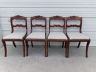 Set 4 French Dining Chairs Roses Chippendale Georgian Regency Country Four Boho