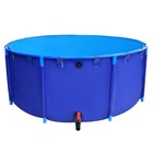 Canvas Fish Pond Above Ground Fish Tank 634 Gal Round Koi Pond  blue 