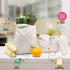 100  Cotton Reusable Produce Muslin Bags     Multipurpose Drawstring Storage Pouch