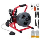 50ft X 5 16  Drain Cleaner Machine For 3 4  - 3  Pipe Drain Auger Sewer Plumbing