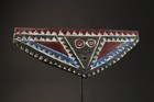 Vintage African Tribal Wood Mask Hand Carved Geometric Painted Wall Art-9895