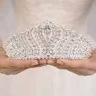 Jwicos Silver Pearl Crown Tiara For Women  Crystal Rhinestone Princess Bridal