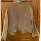 As-hro Vintage Gold Beige Blazer Jacket Embellished Button Front Size 12
