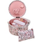 Singer Large Round Sewing Basket With Emergency Travel Rose Leopard Print