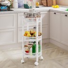 No Assemble 3 Tier Rolling Storage Cart  Folding Utility Cart With 2 Lockable   