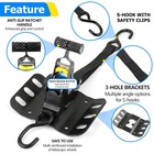 For Ram 1500 2pcs 10 Ft Retractable Tie Down Straps Auto Ratchet Straps Bolt On