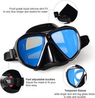 Snorkel Diving Mask Panoramic Hd Swim Mask  Anti-fog Black Frame-blue Lens 