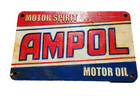Vintage Ampol Sign Cast Iron Metal Old Gas Service Motor Oil Garage Plaque 12 