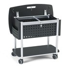 Safco Scoot Mobile File Metal 2 Shelves 2 Bins Black silver 5370bl