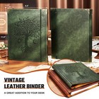 Leather 3 Ring Binder Fits 8 5 x11  Letter Size Paper  1 Inch Round Ring Bind   