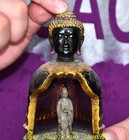 5 1  Old Chinese Coloured Glaze Gilt Carved Shakyamuni Amitabha Buddha Statue