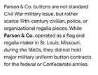 Civil War Parson   Co  Officer    i    Coat Button - Scarce   Hard To Find      