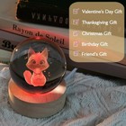 3d Cat Crystal Ball Cat Lovers Gift Cat Themed Present Novelty Cat Holding Rose 