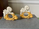 Vtg Rare Casper The Ghost Halloween Napkin Rings Set Of 2 Ceramic 90s Movie Cute