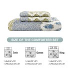 Floral Bedspread Bedding Set 3 Piece Quilted Coverlet Bed Throw Full Queen King