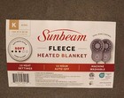 Sunbeam Heated Electric Blanket King Gray Fleece Dual Control Auto Shut Off