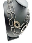 Retired Silpada Sterling Silver Hammered Oxidized Large Oval Link Necklace 35   