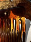 Pair Of 50s French Hair Combs Gold Gilt Decorated Pearls Classy 