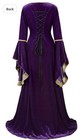 Women   s Large Purple Velvet Renaissance Medieval Costume Dress 52    Length