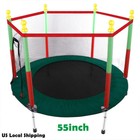 55    Kids Trampoline With Safety Enclosure Net Indoor Round Trampoline For Kids