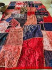 Indian Beaded Sequin X Large Sari Runner Decor Tapestry Wall Hanging Throw Red